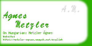 agnes metzler business card